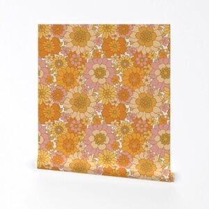 UNOPENED ETSY 1970s Floral Wallpaper. 2 Rolls included. Roll Size:24" x 144".